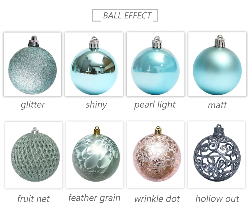 New Design Christmas Ball Set Holiday Festival Party Decoration Supplies Hook Ornament Craft Gifts