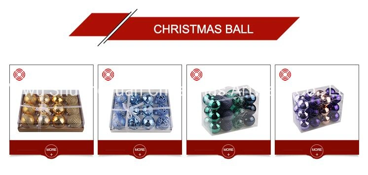 New Design Christmas Ball Set Holiday Festival Party Decoration Supplies Hook Ornament Craft Gifts