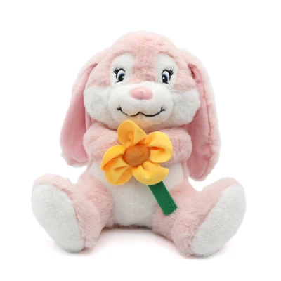 Easter Day Gifts Lovely Cartoon Long Ears Soft Rabbit Toys Wholesale Bunny Stuffed Toys Pink Plush Rabbit for Kids