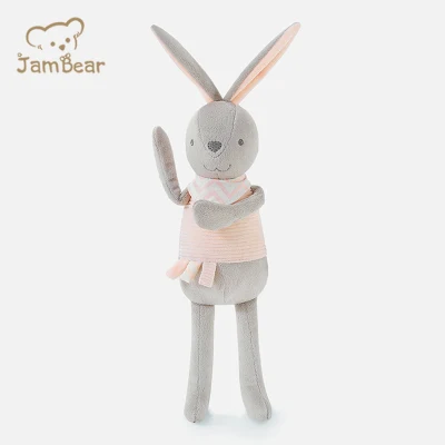 Jambear Eco-Friendly Knitted Baby Rattle Teether Organic Cotton Cute Baby Sleeping Comfort Toy Organic Classic Knit Animal