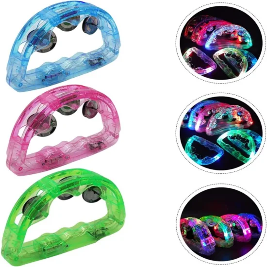 Promotion Light up New Tambourine Musical Glow Handbell for Nightclub