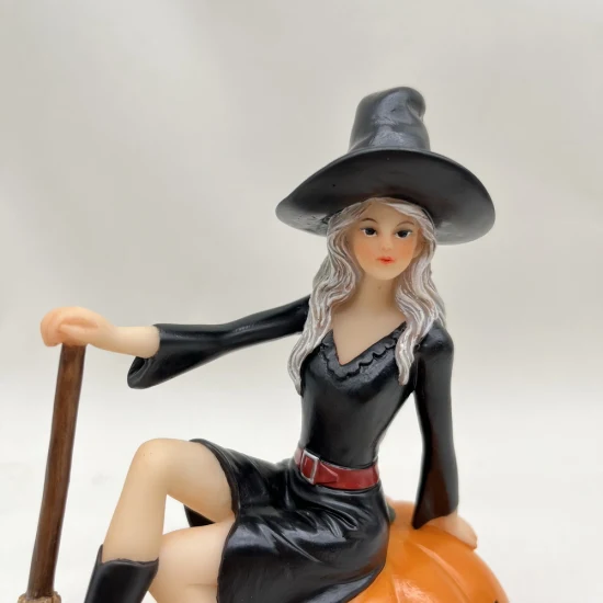Holiday Decoration Resin Young Witch Red Devil Figurine Halloween Gift
