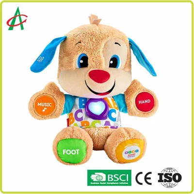 Super Soft Plush Stuffed Musical Bulldog Educational Toys for Preschool Infant