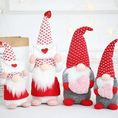 Envelope Love Faceless Gnome Rudolph Doll Ornament Window Props Valentine′s Day Doll
