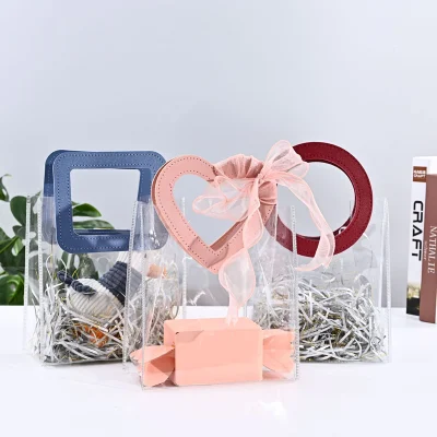 Recycled PVC Plastic Birthday Party Packaging Bag Waterproof Festival Transparent Gift Packaging Bag